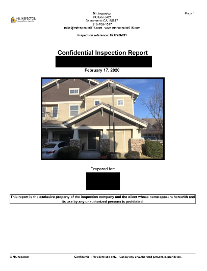 Sample home inspection