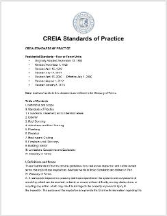 CREIA Standards of Practice, home inspection, property inspector, home inspection certification